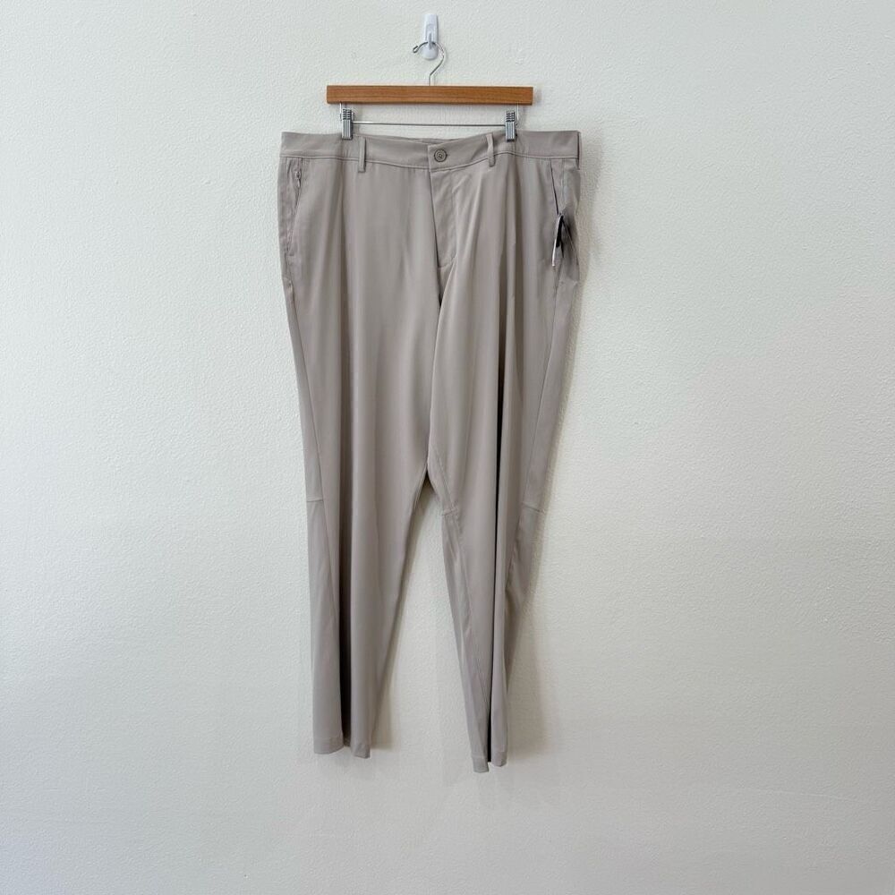 Brand New Magaschoni Men's 38 Tan 5 Pocket Performance Stretch Pants Trousers